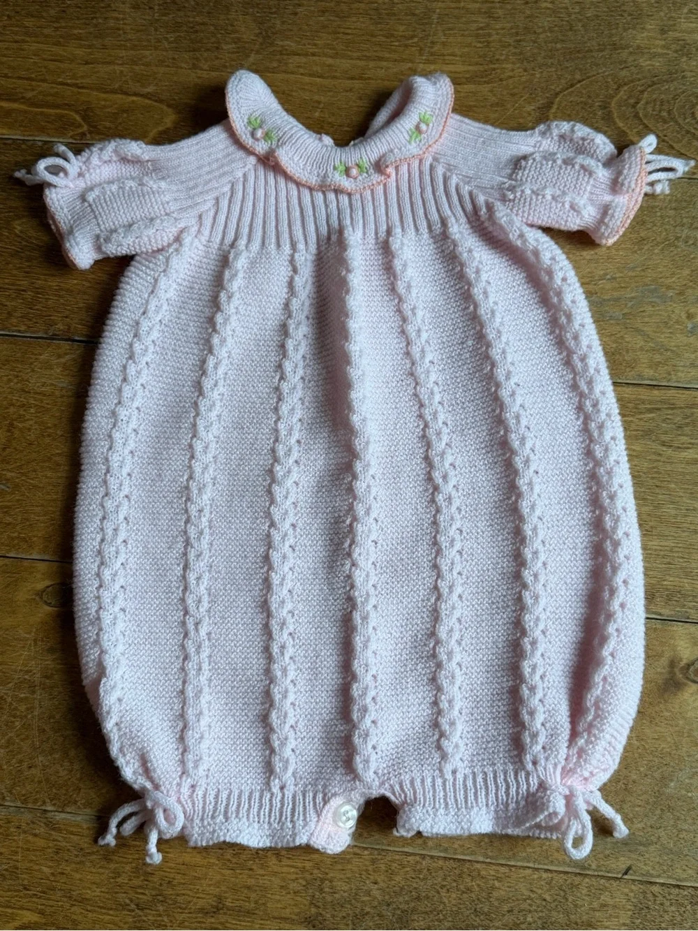 Vintage Renzo Pink Baby Bubble One Piece Romper Made Italy 3-6 months